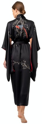 Castlebird Rose Le Perroquet Maxi Silk Kimono - Black - ShopStyle Evening  Dresses