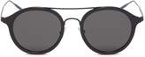 Thumbnail for your product : Tomas Maier Metal temple layered acetate round aviator sunglasses
