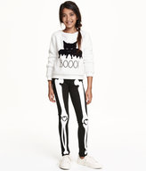 Thumbnail for your product : H&M Leggings with Printed Design - Black/white - Kids