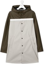Thumbnail for your product : Moncler Enfant TEEN tricolour-block hooded-raincoat