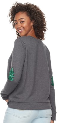 Mighty Fine Junior's Graphic Holiday Glitter Pullover