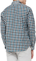 Thumbnail for your product : Vince Slim Check Woven Shirt, Green Gray
