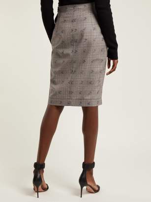 Altuzarra Wilcox Prince Of Wales Checked Wool Blend Skirt - Womens - Grey Multi