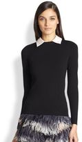 Thumbnail for your product : Milly Lace-Collared Sweater