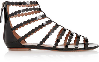 Alaia Laser-cut patent-leather sandals