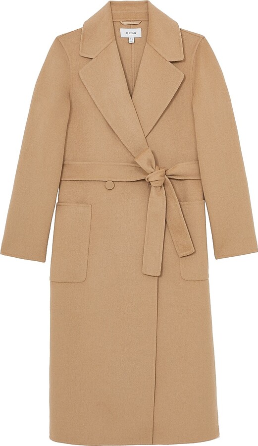 Reiss Women's Lucia Double-Breasted Blindseam Coat - Dark Camel - Size 0