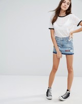 Thumbnail for your product : Pull&Bear Denim Skirt with Patches