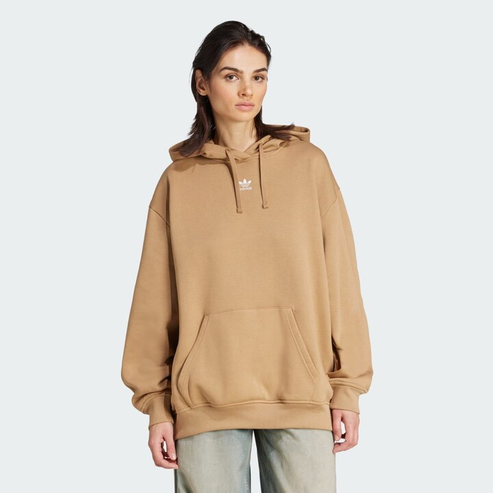 adidas Essentials Oversized Fleece Hoodie Cardboard 2XS Womens