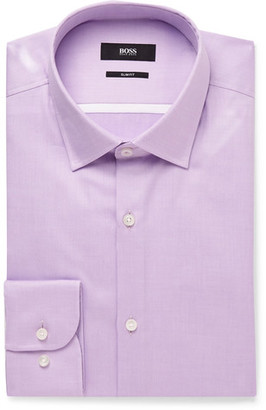 HUGO BOSS Purple Jerris Slim-fit Cotton-twill Shirt