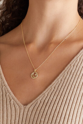 Azlee Petite Cosmic Coin 18-karat Gold Diamond Necklace - One size