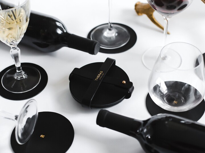 Etsy Personalized Italian Leather Coaster Set With Case Housewarming Gift