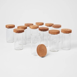 Threshold 4oz 12pk Round Spice Jar with Wood Lids Set