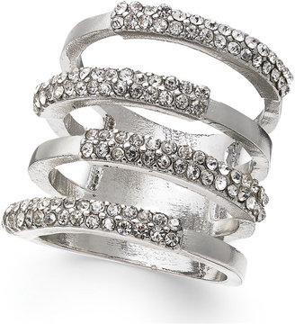 INC International Concepts Silver-Tone Four Open Row Pavé Ring, Created for Macy's