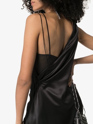 Versace Donna sleeveless one-shoulder silk midi dress