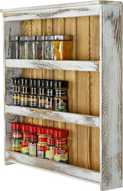 Gracie Oaks Wall Spice Jar Rack 3 Tier Kitchen Organizer