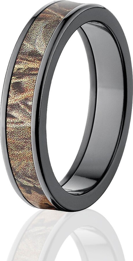 Etsy Black Zirconium Ring Realtree Max Camo 5mm Comfort Fit Wedding Band