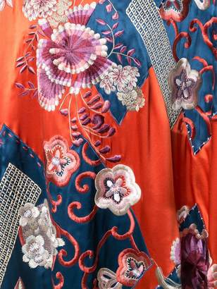 Josie Natori patch-work caftan dress