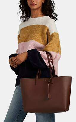 Saint Laurent Women's East-West Leather Shopper Tote Bag - Brown