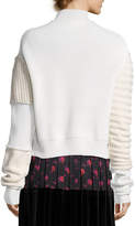 Thumbnail for your product : McQ Mixed Cable-Knit Turtleneck Wool Sweater