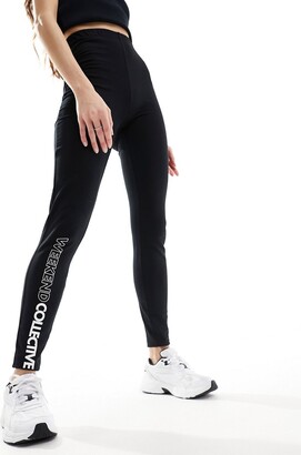 ASOS 4505 Tall icon run tie waist leggings with pocket in sheen