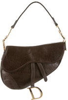 Thumbnail for your product : Christian Dior Ostrich Saddle Bag