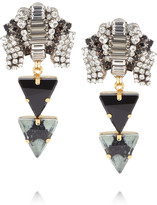 Thumbnail for your product : Swarovski VICKISARGE Silver and gold-plated crystal earrings