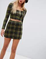Thumbnail for your product : Emory Park mini skirt with button front in check two-piece