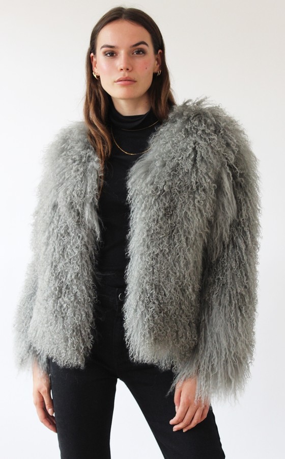 Florence Bridge Matilda Mongolian Lambswool Jacket (baby Grey) ShopStyle