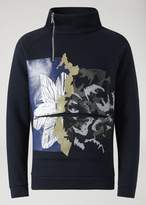 Thumbnail for your product : Emporio Armani High Neck Sweatshirt With Zip And Front Print