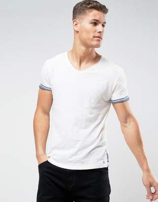 Tom Tailor T-Shirt With Scoop Neck And Print Hem