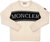 Thumbnail for your product : Moncler Logo Intarsia Virgin Wool Knit Sweater