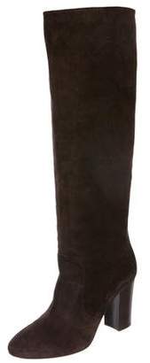 Lanvin Suede Knee-High Boots