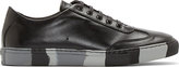 Thumbnail for your product : Comme des Garcons Shirt Black Leather & Greyscale Camo Sneakers