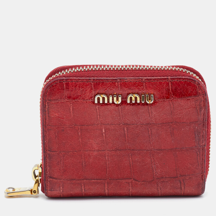 Miu Miu By Prada￼ Tote Bag Handbag Red Leather With Black Miu Miu Wallet ￼