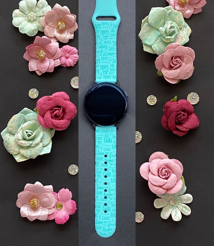 Faith Samsung Galaxy Watch Band 20mm Religion Christian Bible Verse Watchband Replacement