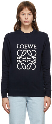 Loewe Navy Embroidered Anagram Sweatshirt