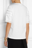 Thumbnail for your product : Chloé Guipure lace-appliquéd cotton T-shirt