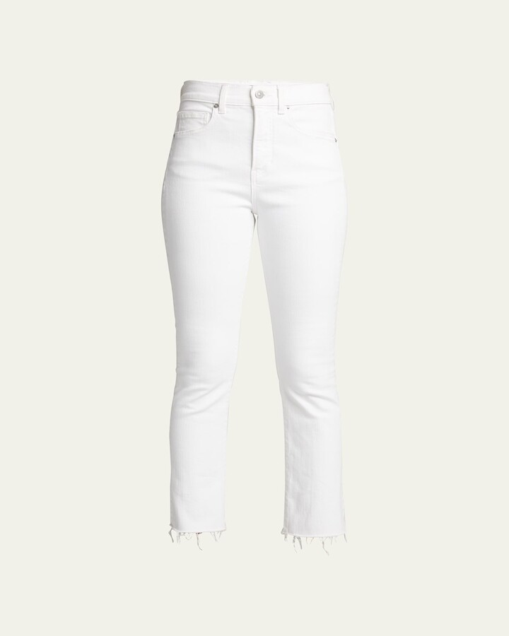 Veronica Beard Carly Kick Flare Jeans with Raw Hem