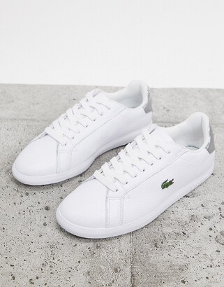 Lacoste Graduate 120 leather trainers in white with silver tabs - ShopStyle  Sneakers & Athletic Shoes