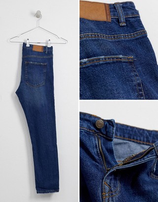 Bershka skinny jeans in mid blue