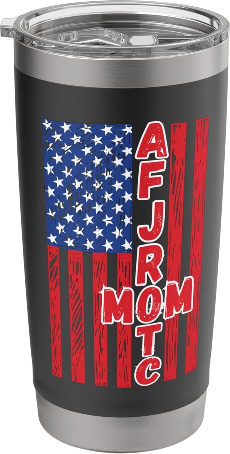 Womens Proud AFJROTC Mom US Military JROTC Designs AFJROTC Mom American Flag Military Junior ROTC Cadet Mother Stainless Steel Insulated Tumbler