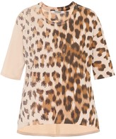 Thumbnail for your product : Roberto Cavalli Embellished leopard cotton T-shirt