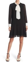 Thumbnail for your product : Alexia Admor Drop Waist Tie Neck Long Sleeve Dress