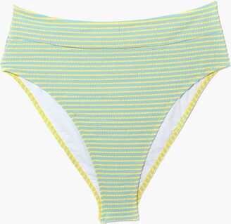 Madewell Belize Leisha Bikini Bottoms Blue Yellow Stripe