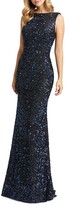 Thumbnail for your product : Mac Duggal Sequin Cowl-Back Sleeveless Gown