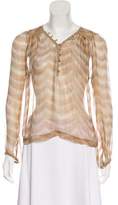 Thumbnail for your product : Of Two Minds Printed Silk Blouse w/ Tags
