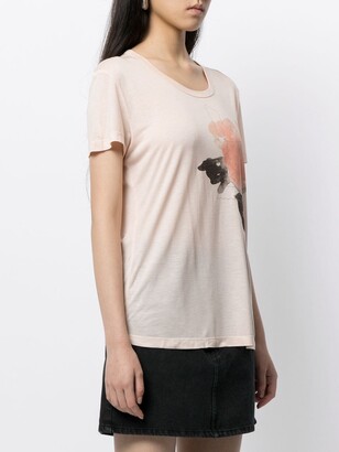 Emporio Armani rose-print cotton T-shirt