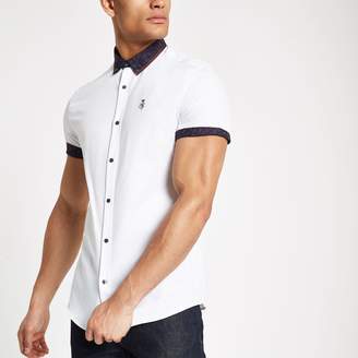 River Island White paisley print collar button-down shirt