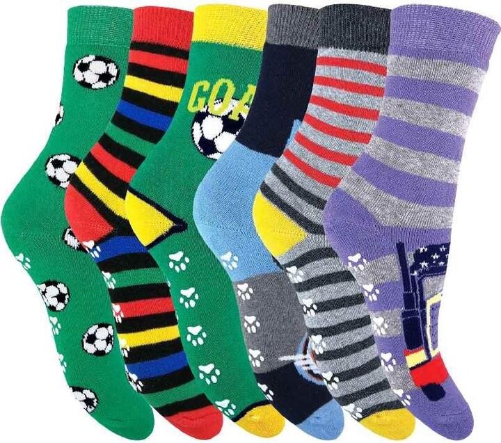 Sock Snob 6 Pack Soft Thick Thermal Slipper Socks with Grippers ShopStyle