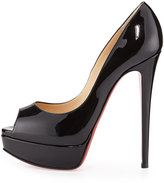Thumbnail for your product : Christian Louboutin Lady Peep Patent Red Sole Pump, Black